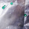 Set of 5 Small Emeralds .04 Ct Each with 3 each .01 Round Diamonds - Image 4