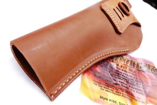 Hunter Co. Classic US Leather Holster 4 – 5 in Revolvers Autos Versa Open End Adjustable Strap - Image 4