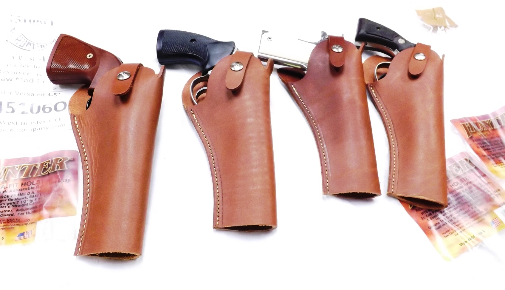 Hunter Co. Classic US Leather Holster 4 – 5 in Revolvers Autos Versa Open End Adjustable Strap