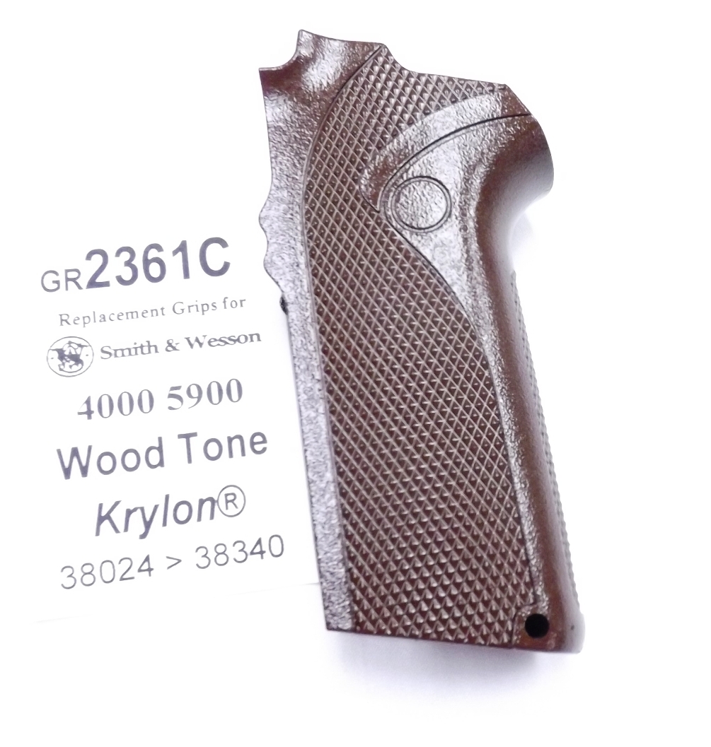 Wood Tone Krylon Grips for S&W 4006 5906 Smith & Wesson 5900 4000 Pistols Straight Back Thin profile - Image 9