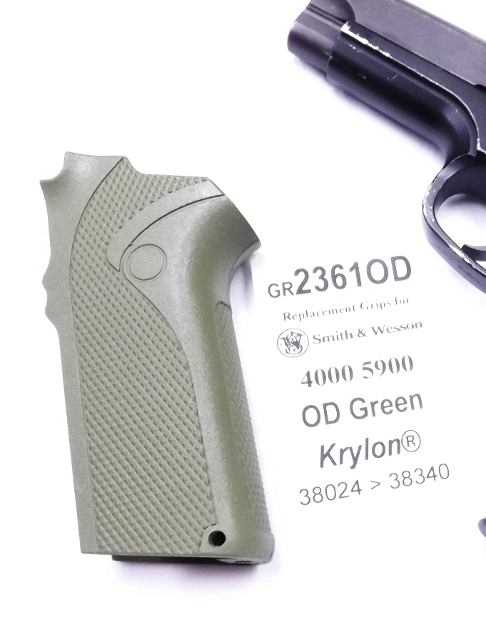 OD Green Krylon Grips for S&W 4006 5906 Smith & Wesson 5900 4000 Pistols Straight Back Thin profile (Copy) - Image 8