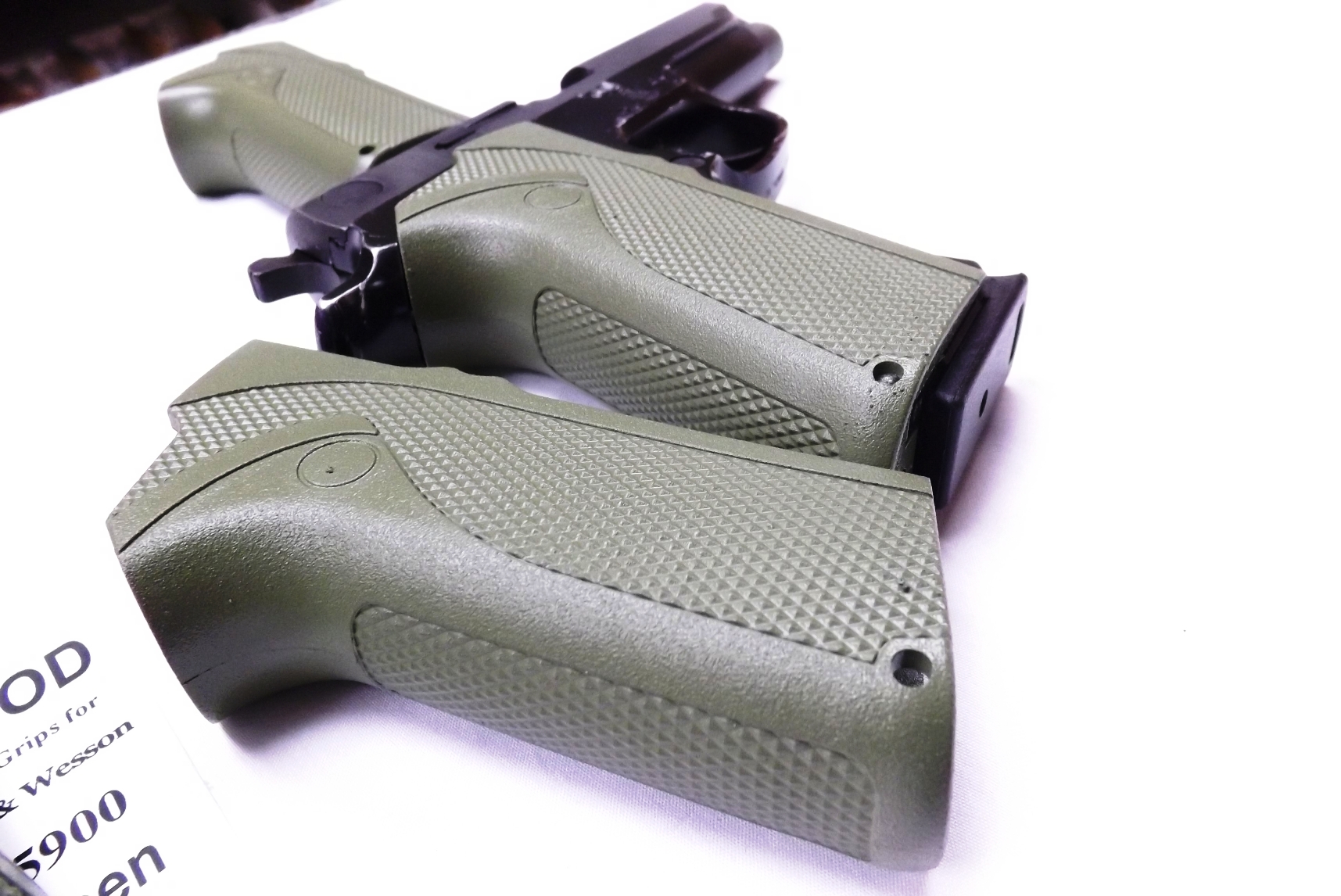 OD Green Krylon Grips for S&W 4006 5906 Smith & Wesson 5900 4000 Pistols Straight Back Thin profile (Copy) - Image 3