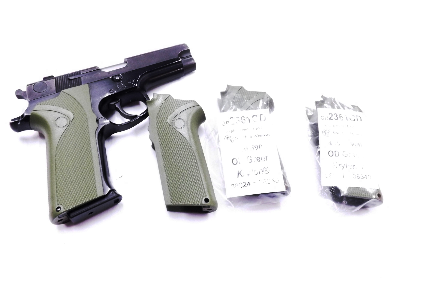 OD Green Krylon Grips for S&W 4006 5906 Smith & Wesson 5900 4000 Pistols Straight Back Thin profile (Copy) - Image 6