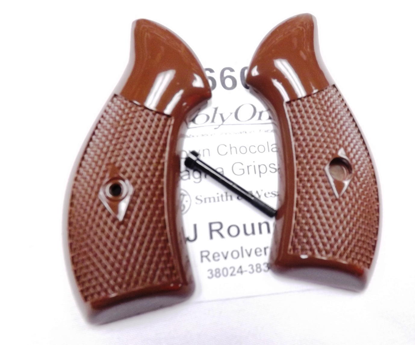 Brown Poly Grips fit S&W J Revolvers models 36 60 642 Small Magna Size Buy 12 @ $4 per set - Image 5