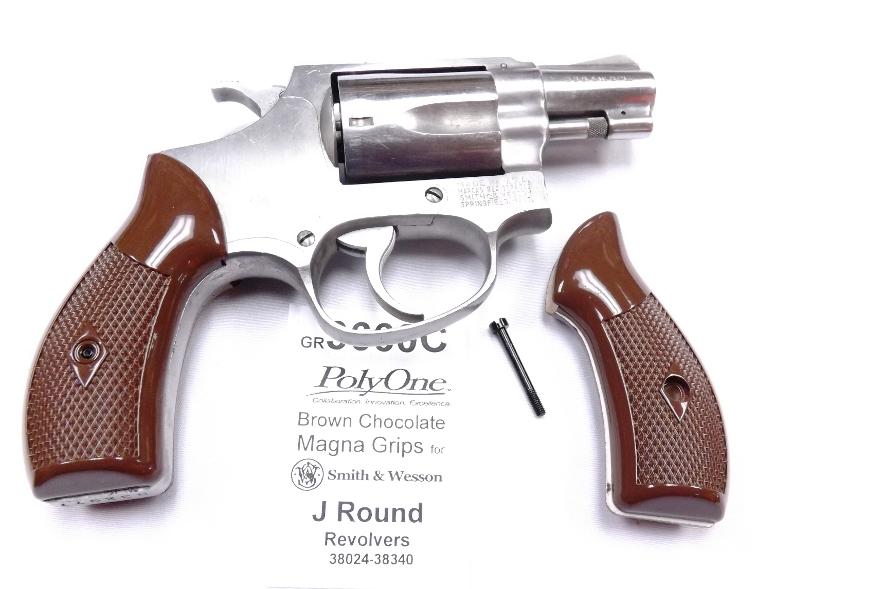 Brown Poly Grips fit S&W J Revolvers models 36 60 642 Small Magna Size Buy 12 @ $4 per set - Image 13