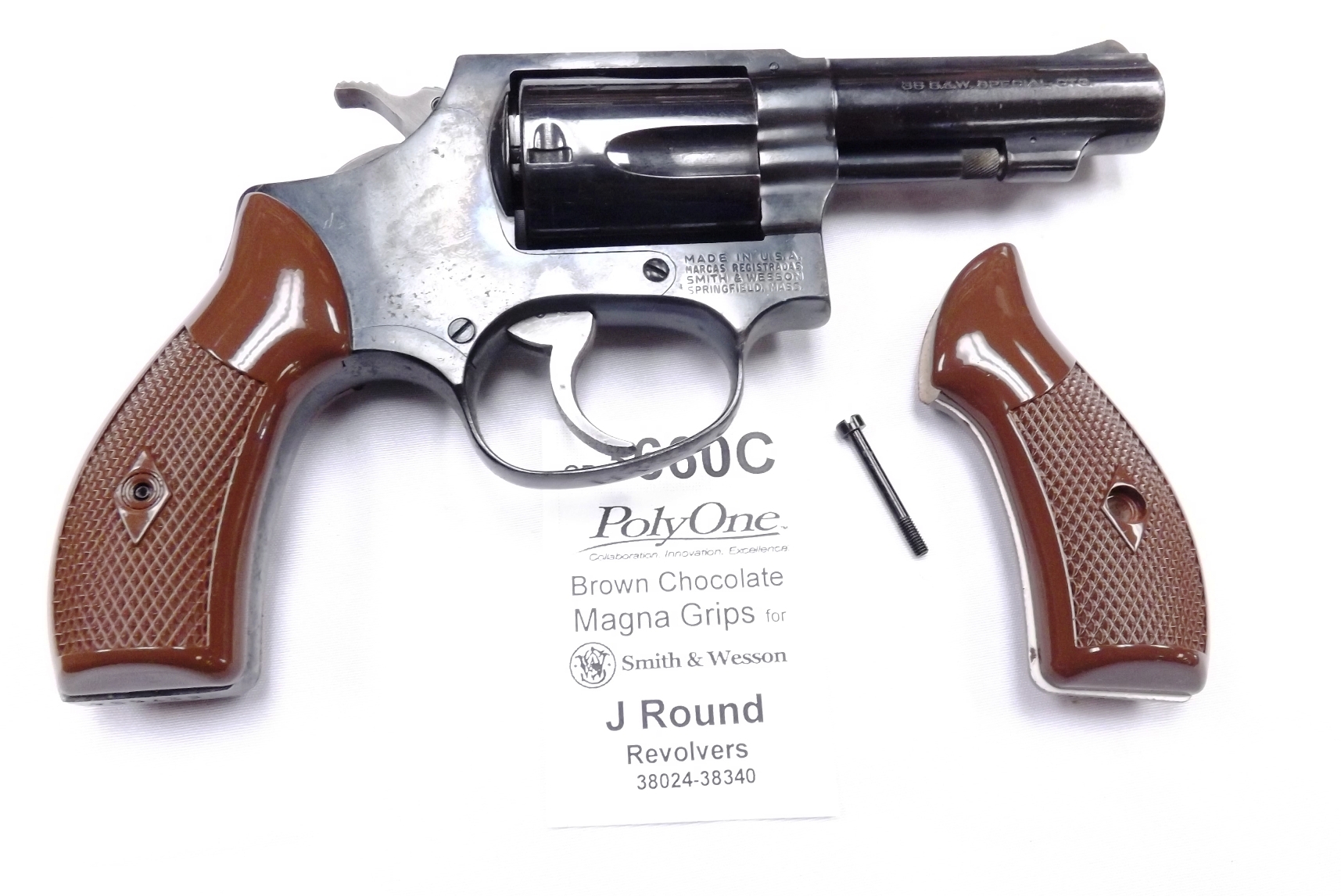Brown Poly Grips fit S&W J Revolvers models 36 60 642 Small Magna Size Buy 12 @ $4 per set - Image 12