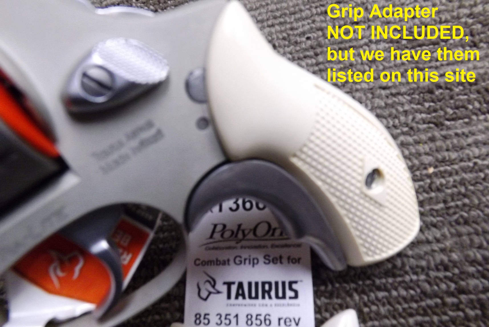 Taurus 85 856 Revolver Ajax Magna type Small Ivory Grips, Seal, and Pin compatible with Adapters - Image 8
