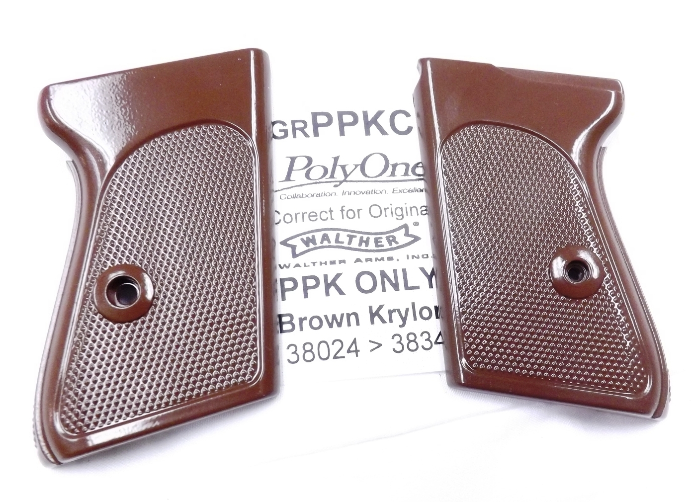 Correct style Brown polymer Grips for Walther PPK Pistols No PPK S No Banner Buy 4 get 1 free