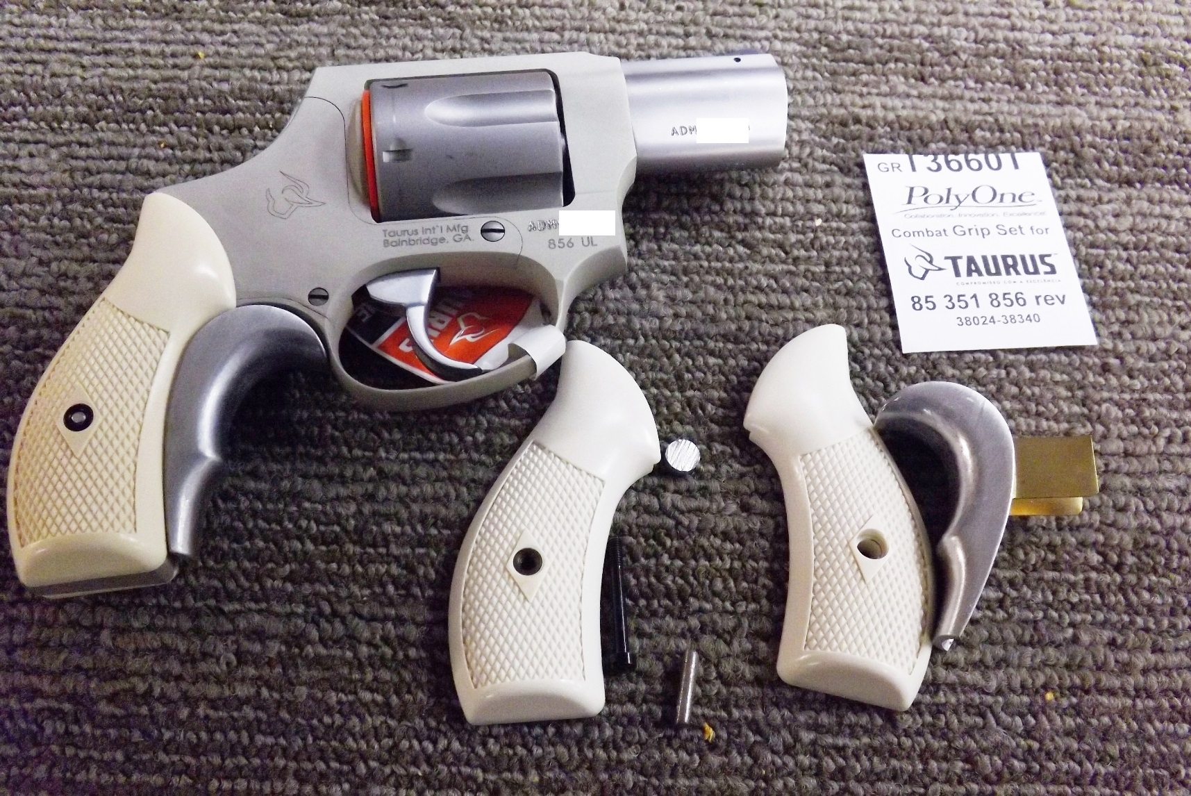 Ivory Poly Grips Frame Seal, Pin & T Grip Adapter for Taurus 85 856 Revolvers - Image 10