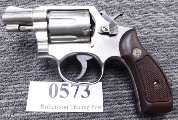 Smith & Wesson .38 model 12-2 Nickel Snub 2” 1975 Cold War S&W Squadron Marks