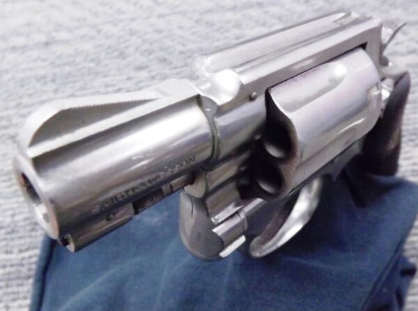 Smith & Wesson .38 model 12-2 Nickel Snub 2” 1975 Cold War S&W Squadron Marks - Image 6