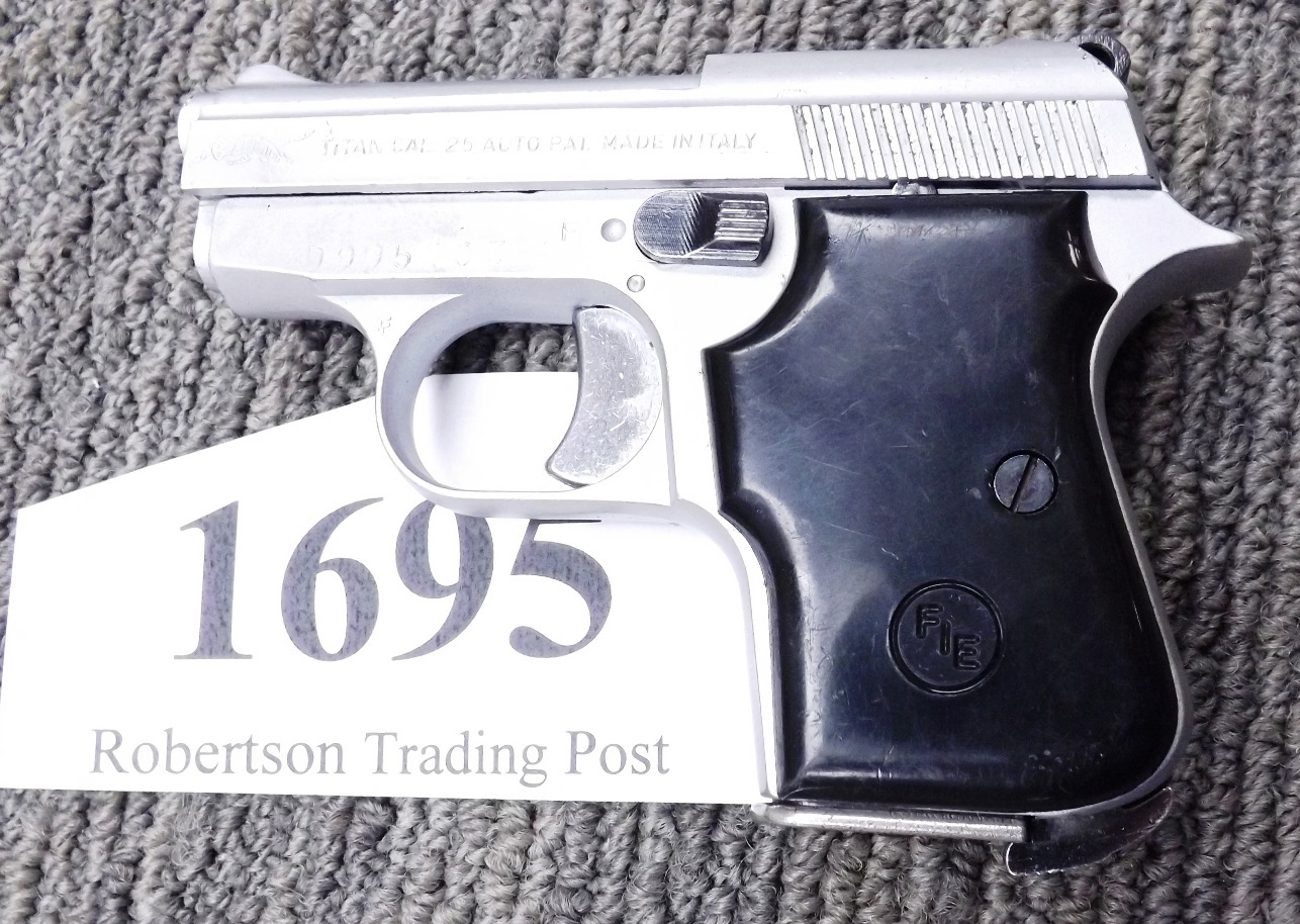 FIE Tanfoglio .25 ACP E27B Titan 25 Auto Chrome 1977 Tanfoglio Italy Slide