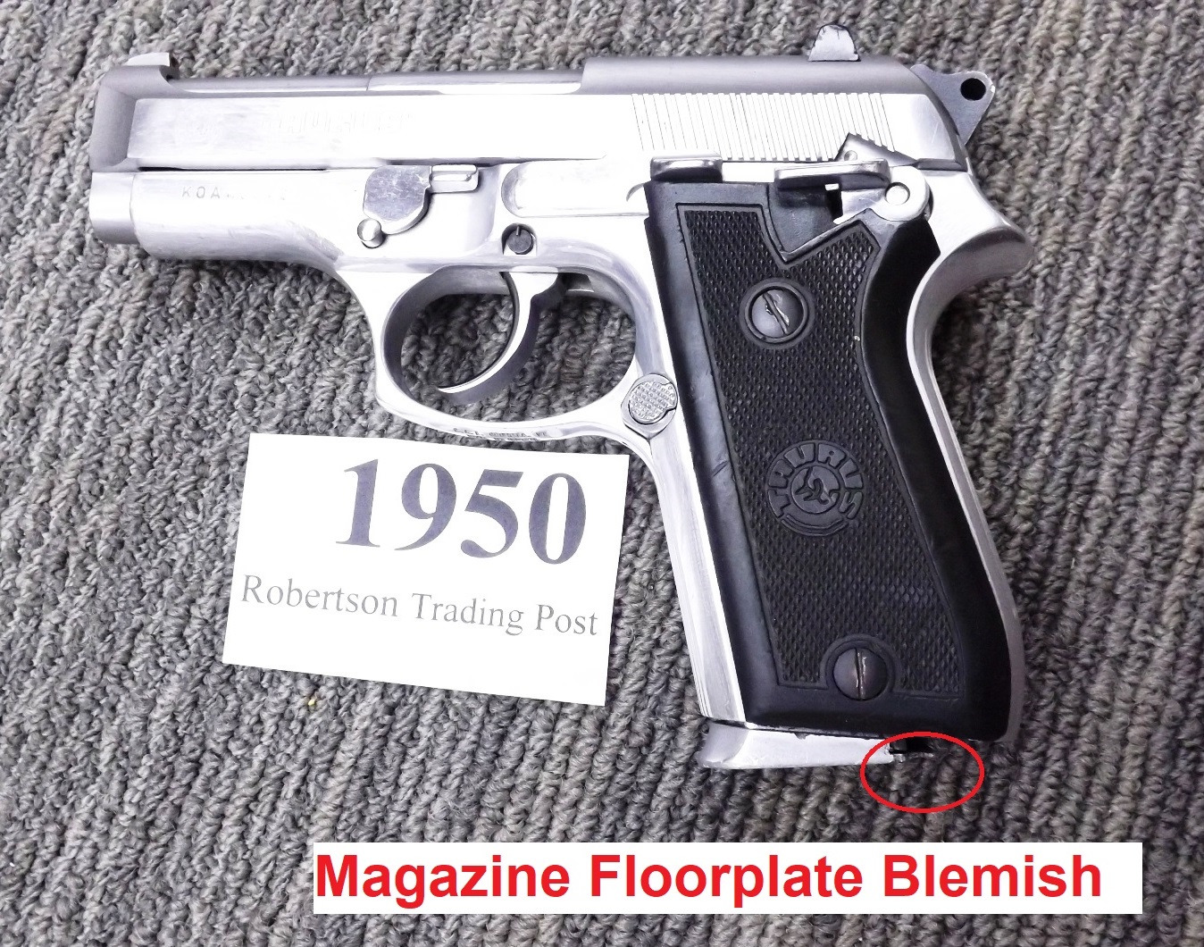 Taurus .380 ACP PT58S Stainless 92 type 1991 13 Shot Israeli VG Magazine Blemish