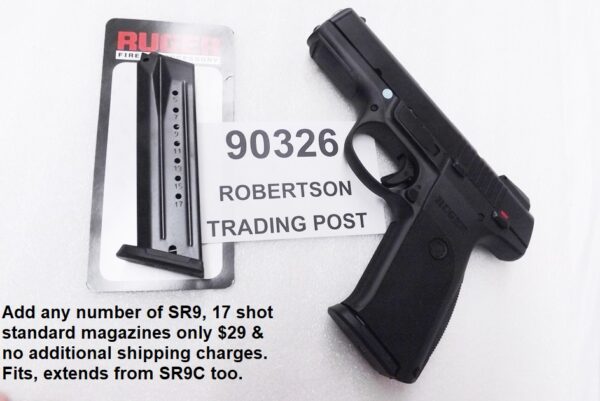 Ruger 9mm SR9C Compact 03314 18 Shot 1 Magazine VG-Exc 2015 - Image 4