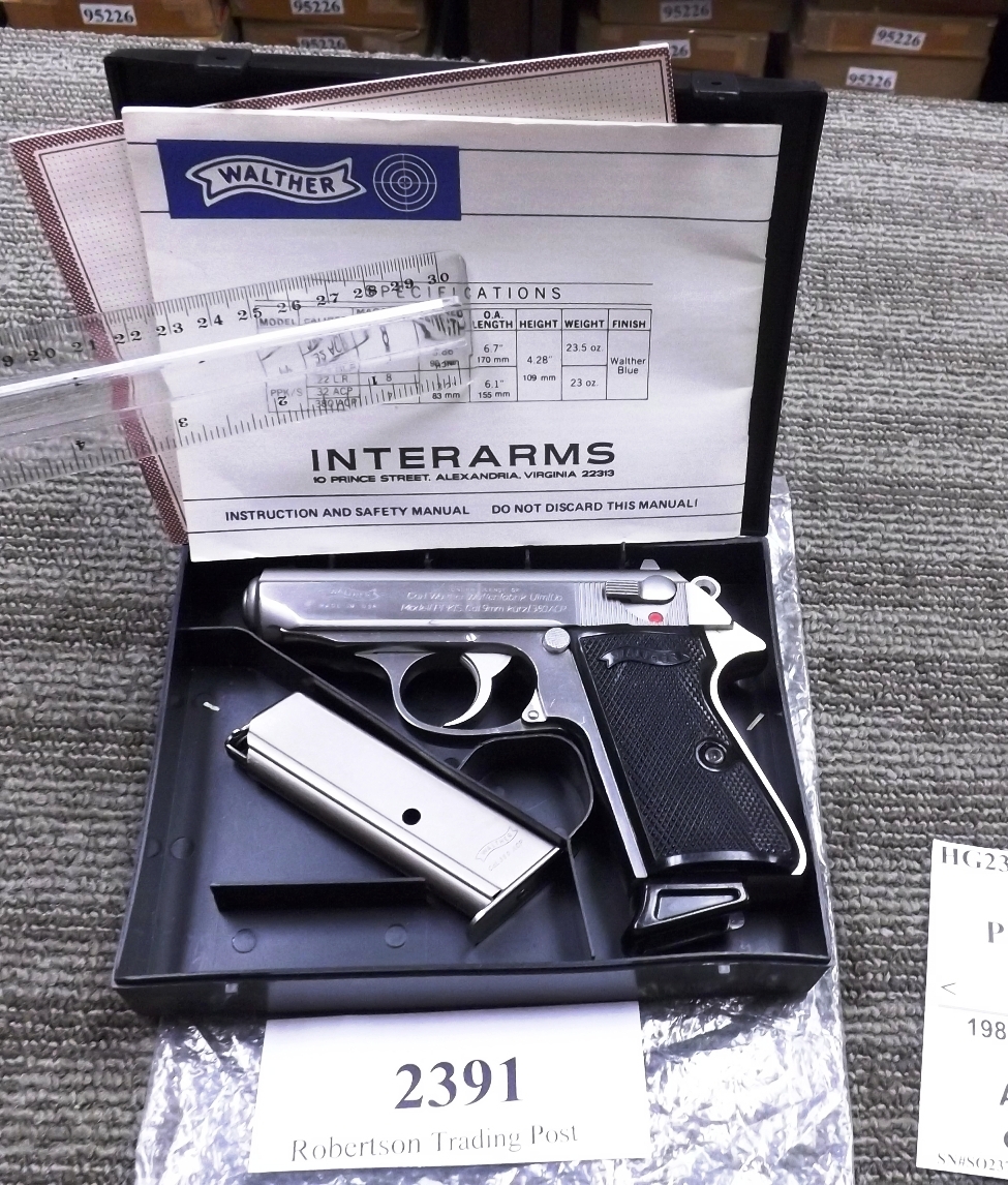 Walther .380 PPK/S Stainless Ranger Interarms 1987 ANIB 2 Mags Papers VAP24412