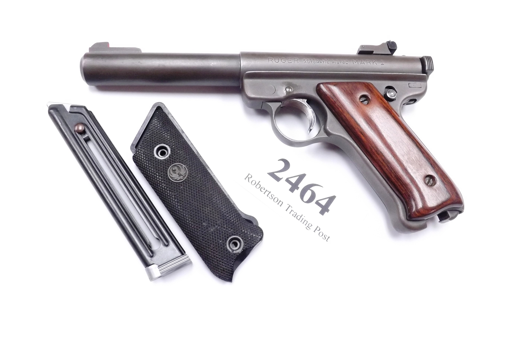 Ruger .22 Mark I Blue 5 1/2” Heavy Bull Barrel Target Pistol 1975 Jay Scott Laminate Grips C&R CA OK