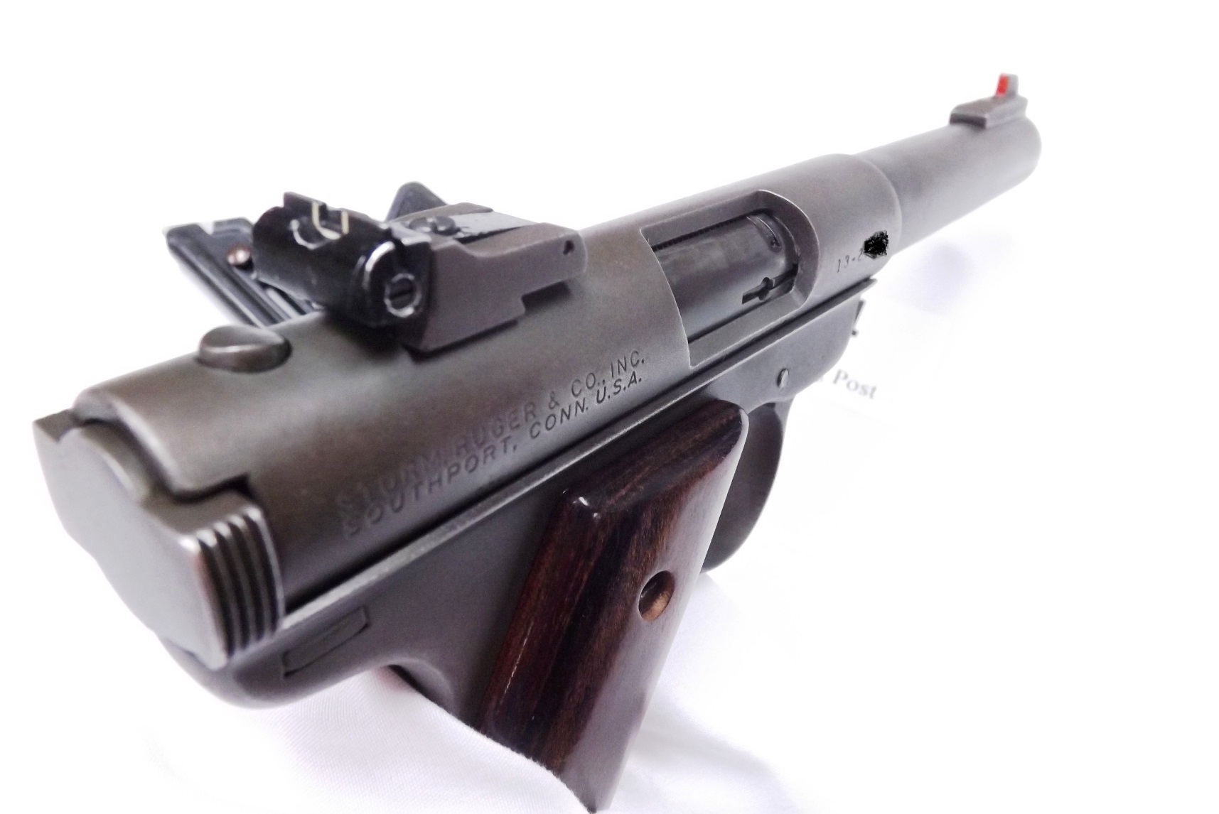 Ruger .22 Mark I Blue 5 1/2” Heavy Bull Barrel Target Pistol 1975 Jay Scott Laminate Grips C&R CA OK - Image 3