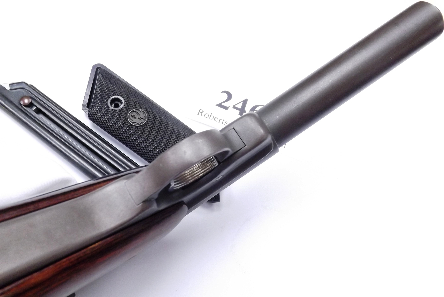 Ruger .22 Mark I Blue 5 1/2” Heavy Bull Barrel Target Pistol 1975 Jay Scott Laminate Grips C&R CA OK - Image 7