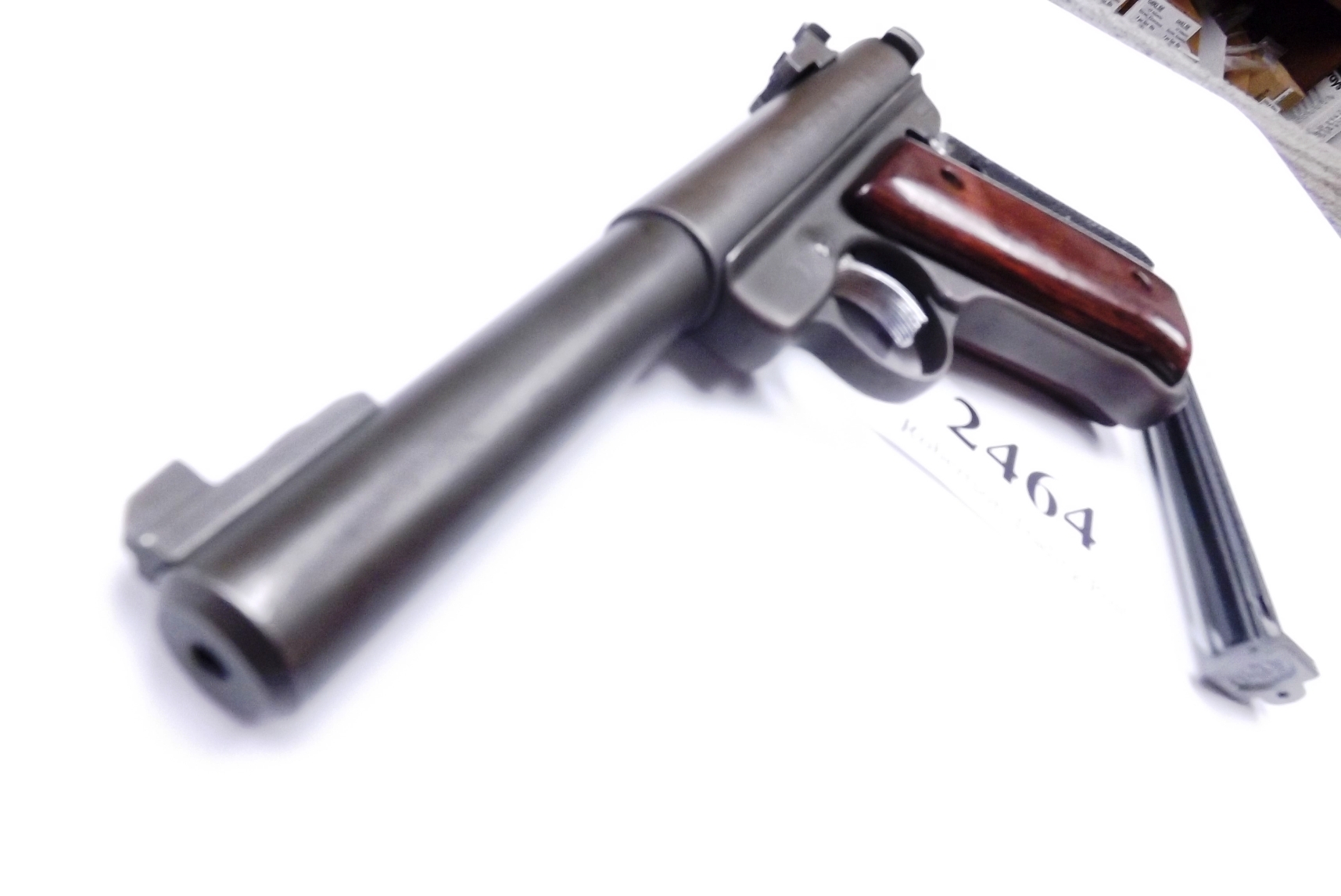 Ruger .22 Mark I Blue 5 1/2” Heavy Bull Barrel Target Pistol 1975 Jay Scott Laminate Grips C&R CA OK - Image 8