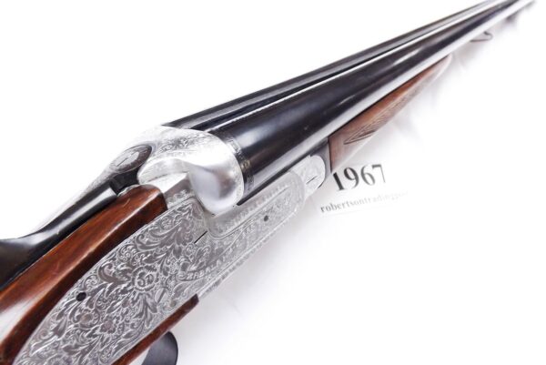 Zabala Spain 12 ga Double Side by Side 2 3/4” 28” IM XF 1976 Walnut & Chrome Engraved - Image 11