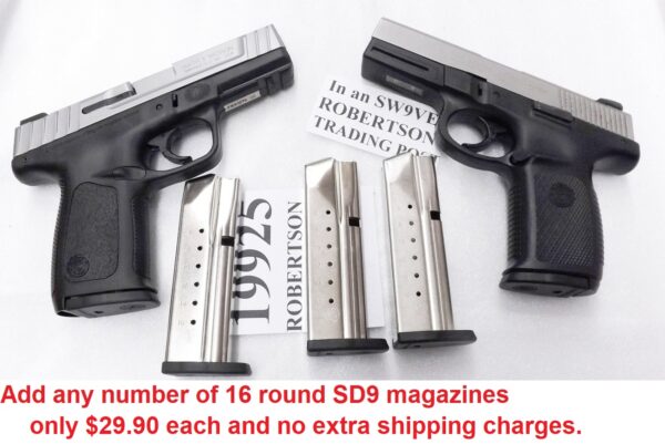 S&W 9mm SW9VE Stainless 17 Shot 1 Magazine Very Good 2000 Production Smith & Wesson 220025 ancestor to 223900 - Image 12