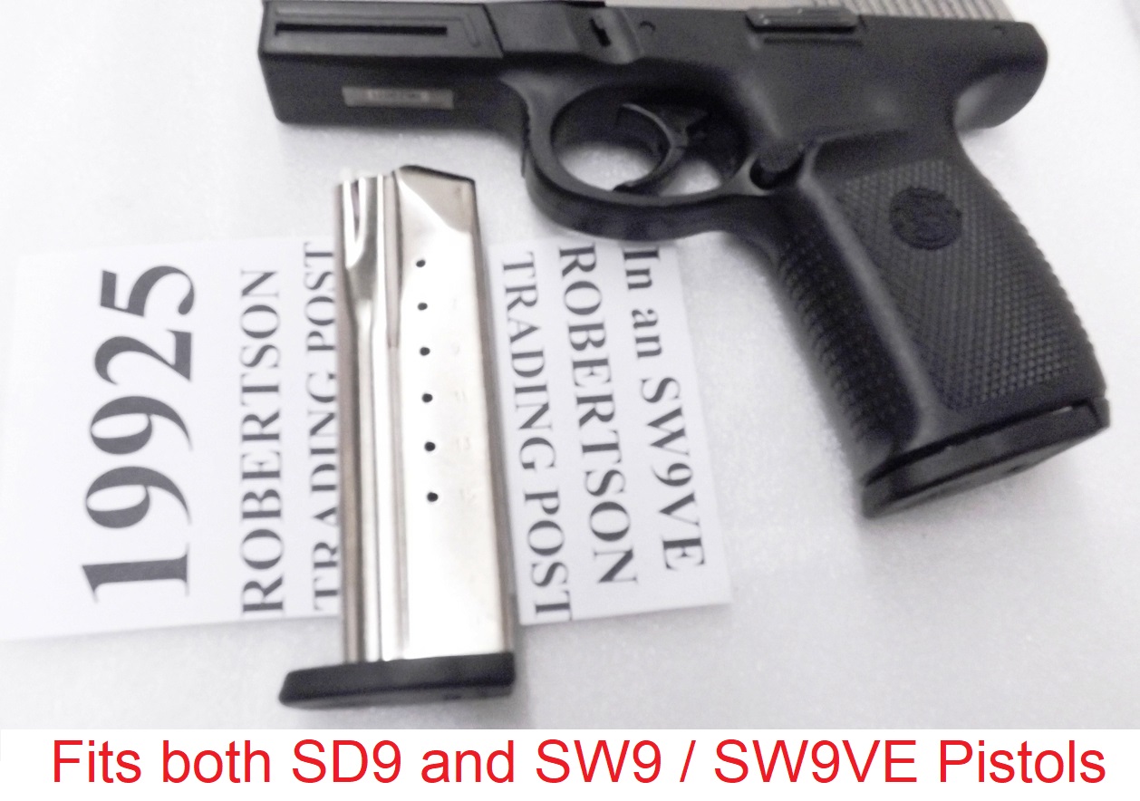 Smith & Wesson SD9 Magazine works fine in SW9 SW9V SW9F SW9VE New 16 shot Stainless 19925 subs well for discontinued 19357 25095