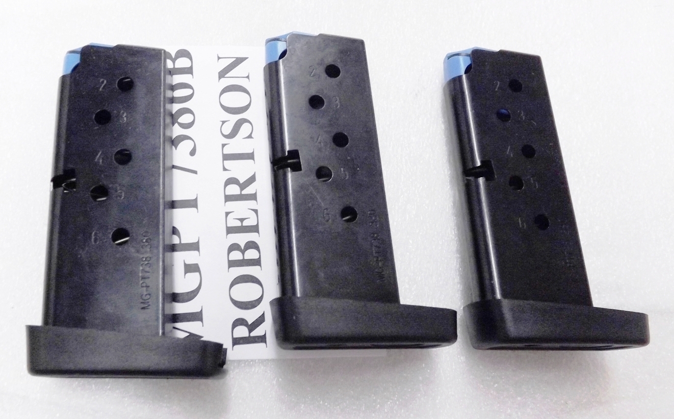 3 MecGar 6 Shot Magazines fits Taurus PT738 .380 ACP MGPT7386B $19 each & Free Shipping