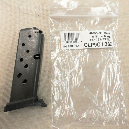 Hi-Point .380 or 9mm Factory 9 Shot Magazine for models C9 8 Shot and CF380 Pistols only 380 Auto or 9mm Luger Caliber New MKS Hi Point High Point Buy 3 ships Free!