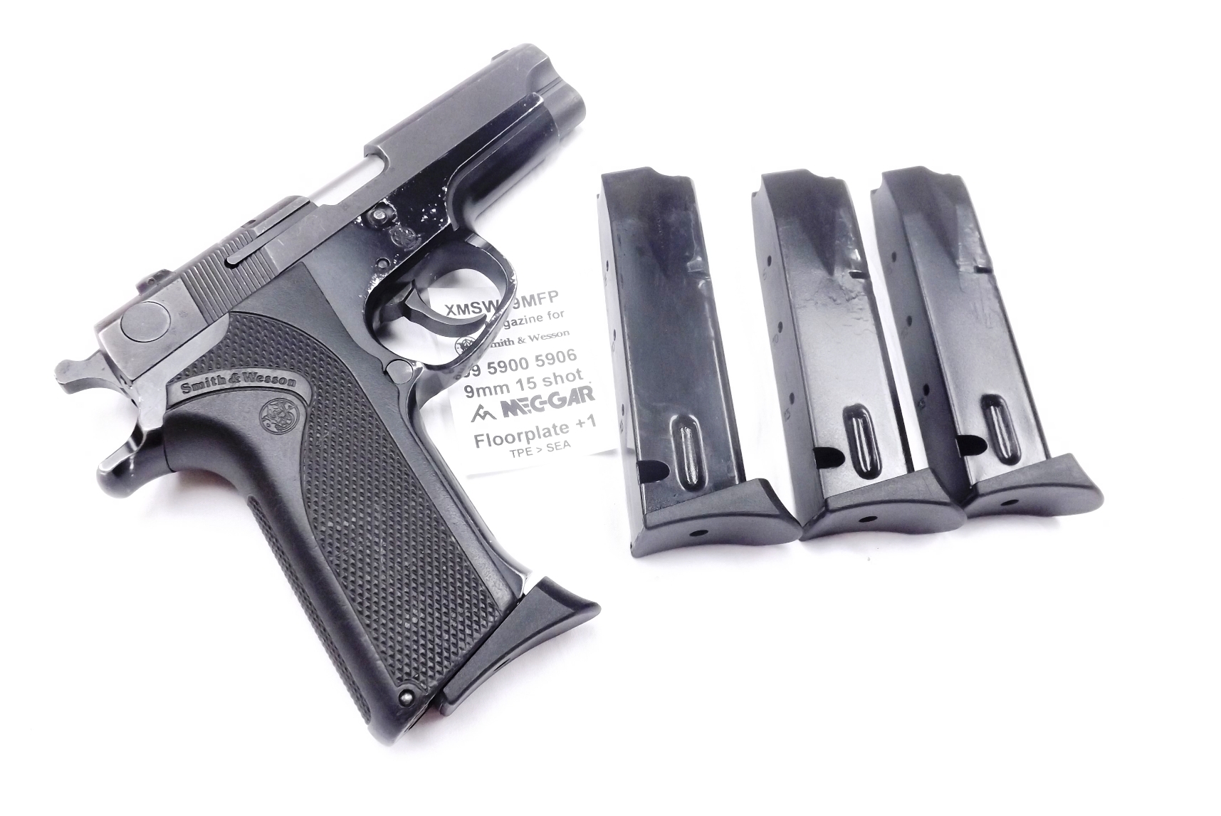 S&W 5906 9mm 15 rd Magazine HFC Smith & Wesson 59 910 915 with Mec-Gar Floorplate + Steel plate - Image 2