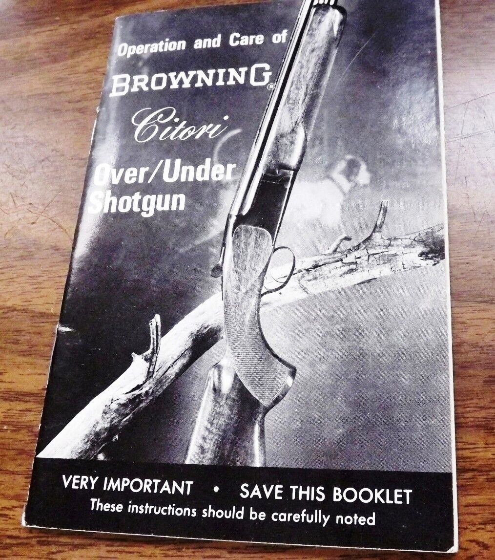 1976  Browning Factory Manual for Citori Over Under Shotgun Pre-Invector VG- EXC