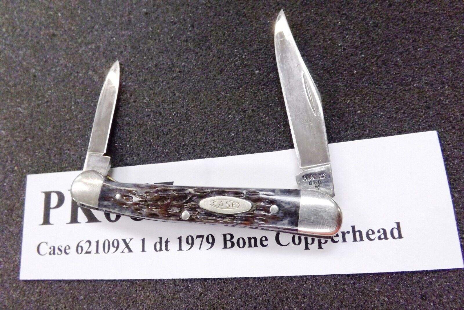 1979 Case 1 Dot USA Dark Bone 2 Blade Pen Knife 62109X Mini Copperhead