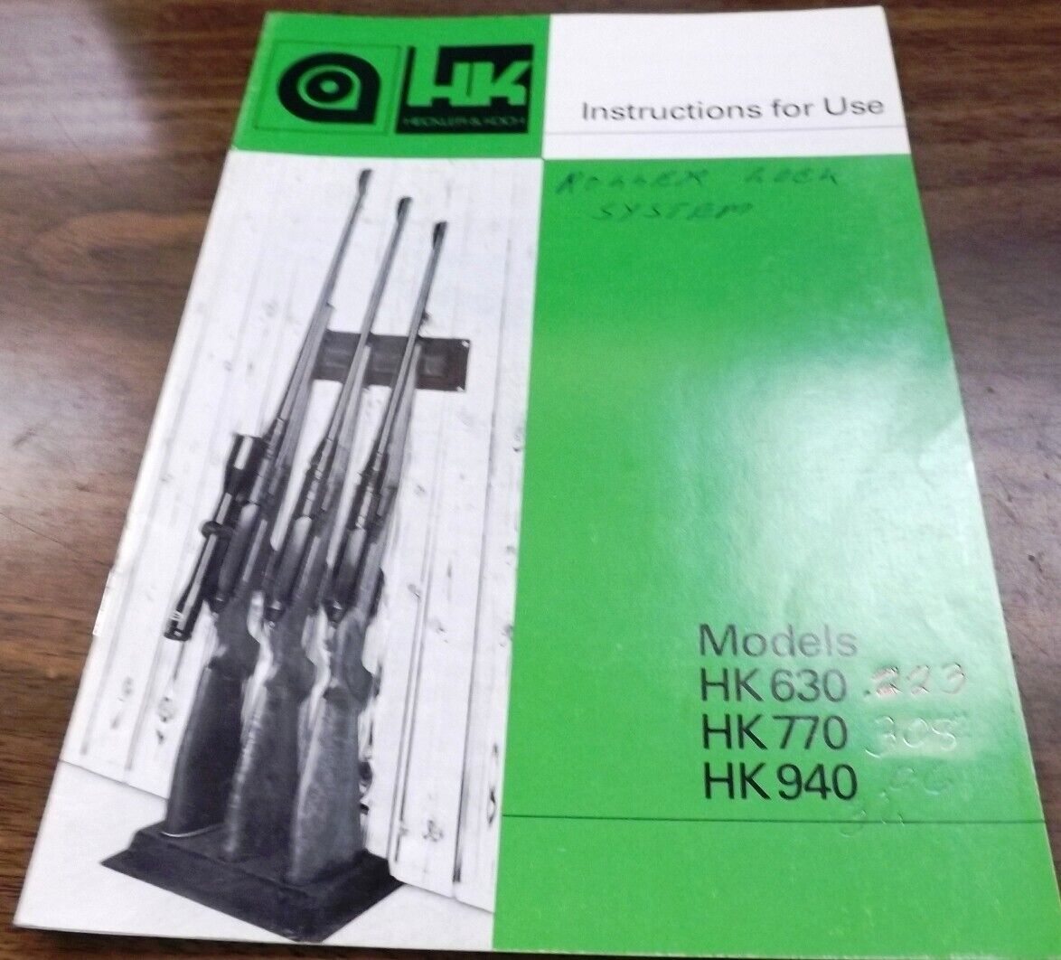 1982 Heckler & Koch 630 770 940 .223 .308 .3006 Rifle Manual VG English Marked