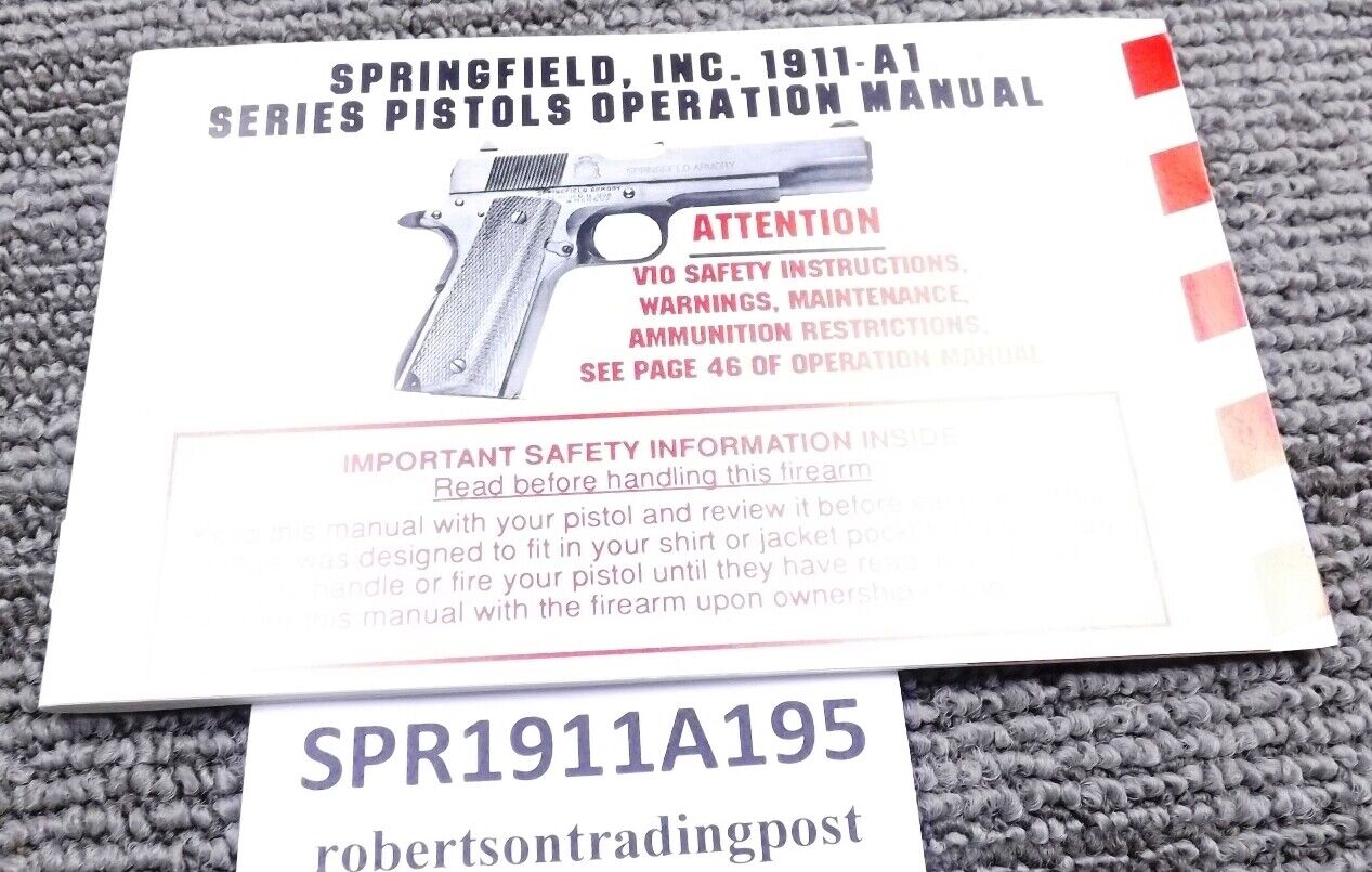 1990s Springfield Armory 1911A1 Instruction Manual Defender Compact Geneseo IL