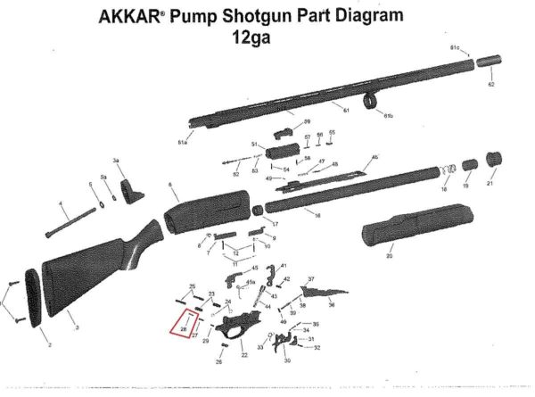 Akkar Daly 300 Pump 600 Auto Safety Button Spring 12 20 28 gauge View 28 335 - Image 6