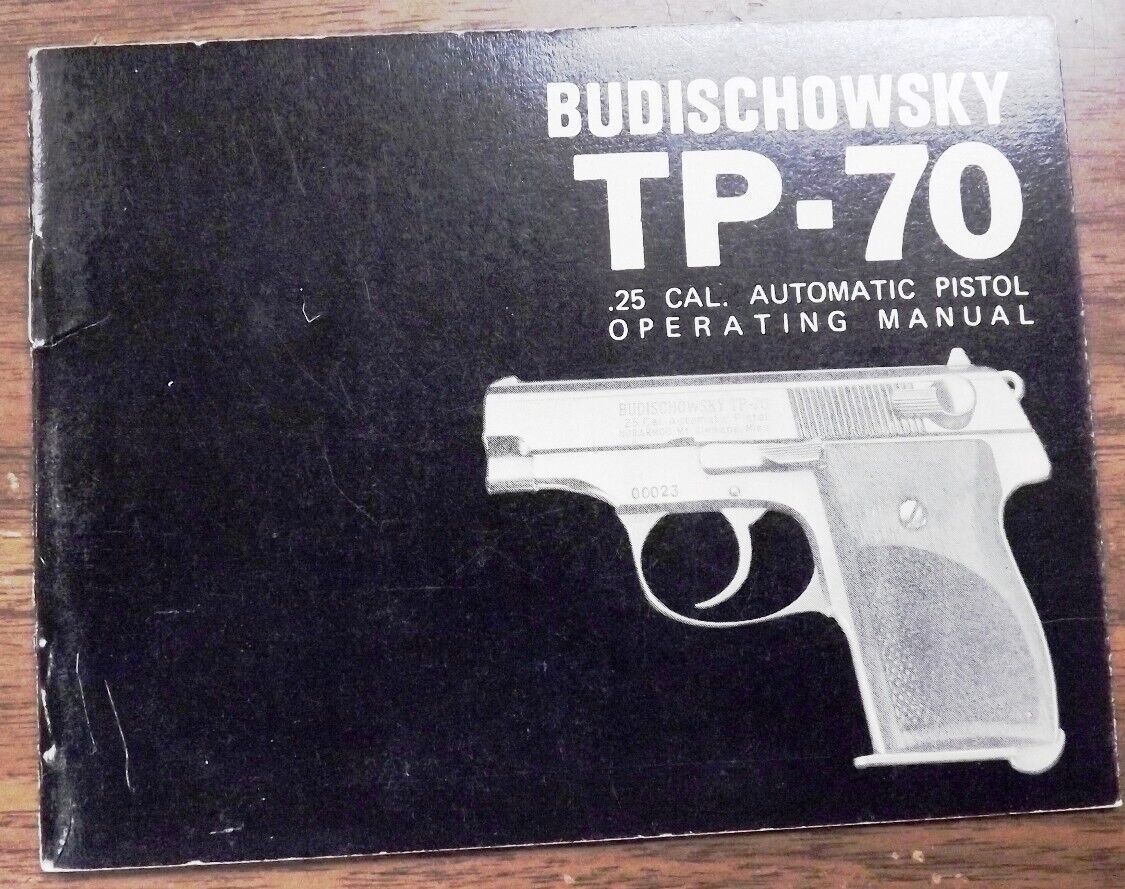 Budischowsky TP70 Pistol Owners Instruction Manual 6 pages 1970s VG-Exc