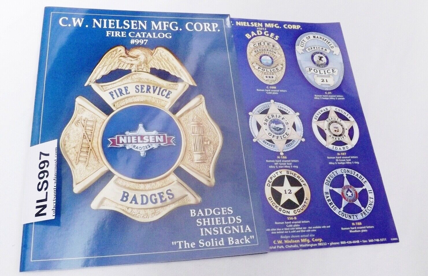 C.W. Nielsen Fire Fighter Badge Catalog #997 Full Color 30 Pg 8.5x11 Excellent