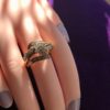 Eighties Ladies 1 Carat 41 Diamond Cluster Ring 10K Yellow Gold 7 size Estate - Image 6