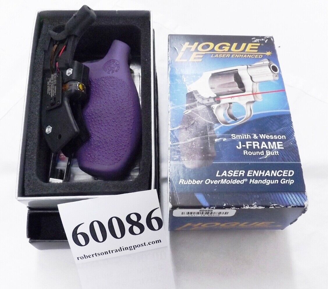 Hogue Laser Enhanced Purple Combat Finger Groove Grips for Smith & Wesson JFrame