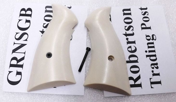 Imitation Gray Bone Poly Grips fit S&W N Square Butt Revolvers NSGB 25 27 28 29