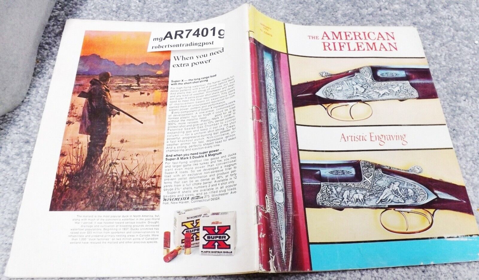 January 1974 American Rifleman Magazine New Model Ruger Debut, Women’s Art.