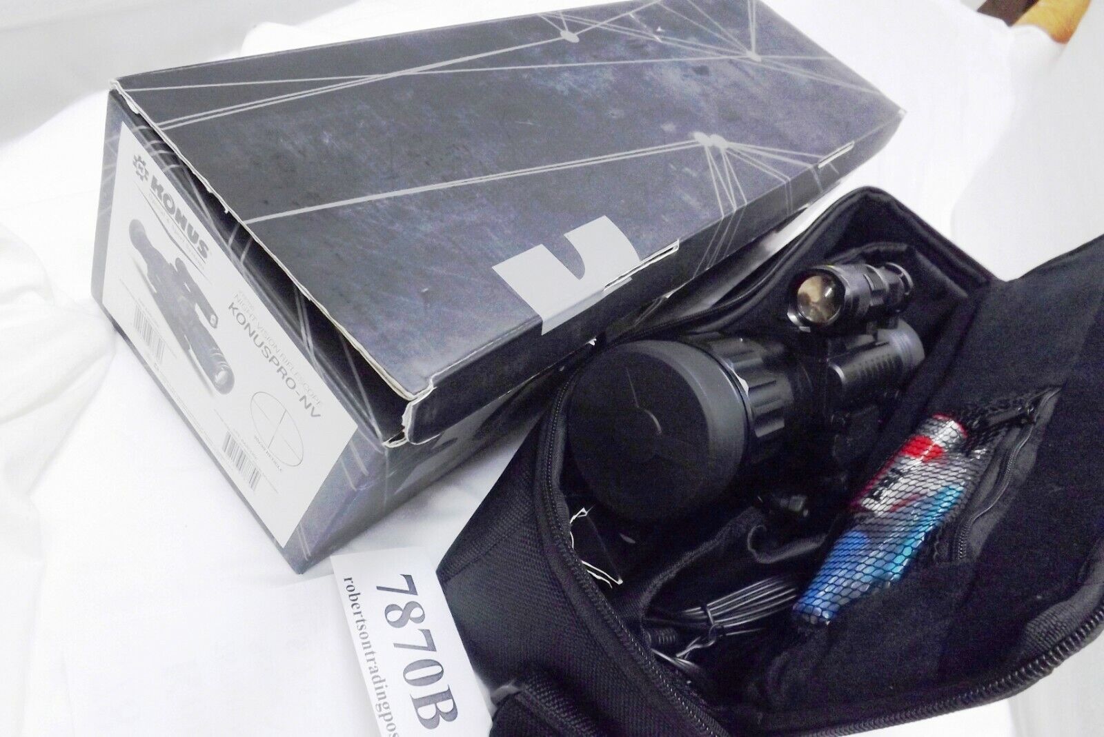 Konus 7870B KonusPro-NV Night Vision Scope Batteries Charger Case Box Papers