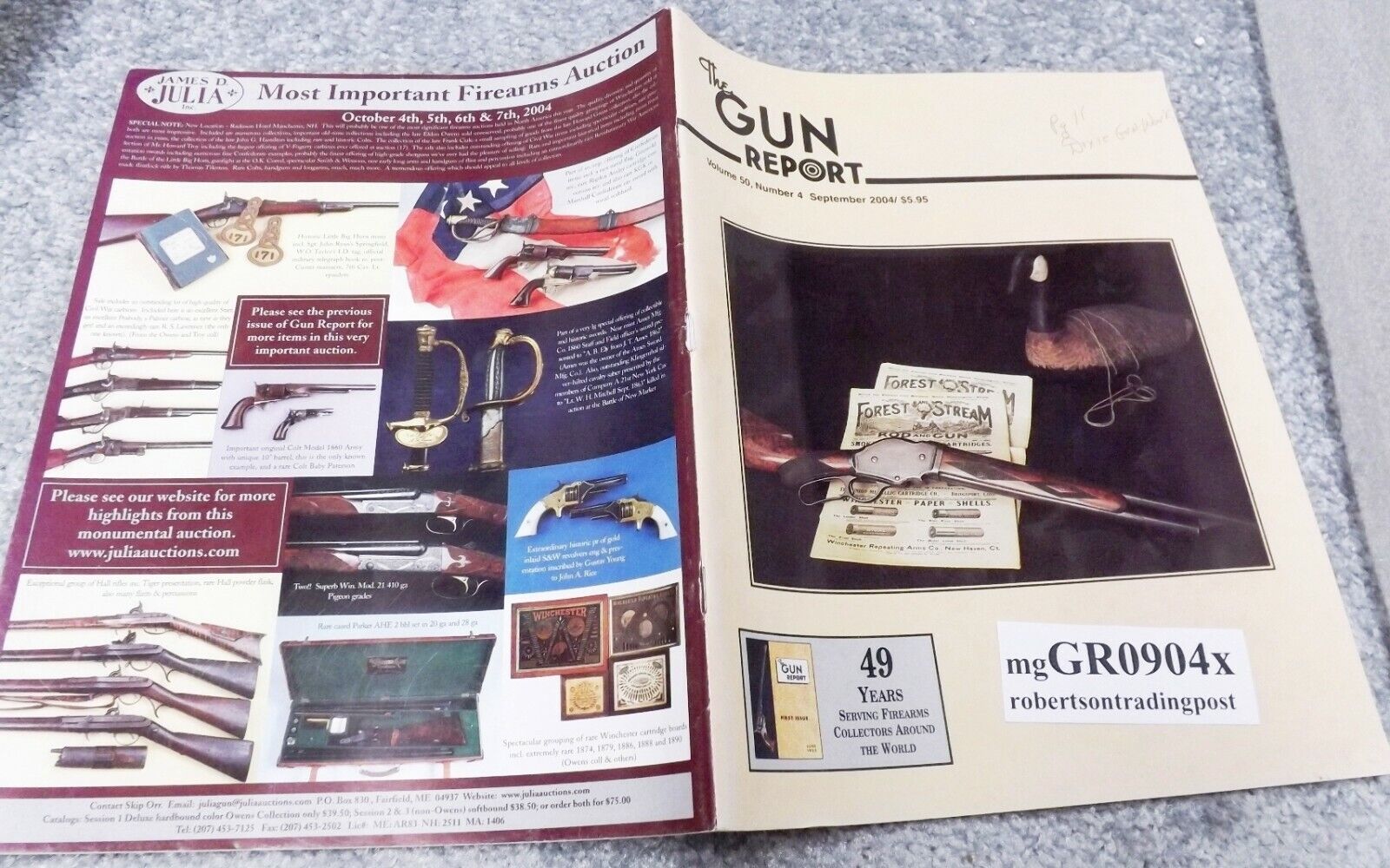 September 2004 Gun Report Collector Magazine 1887 Win, Maynard, Oldenberg 1849