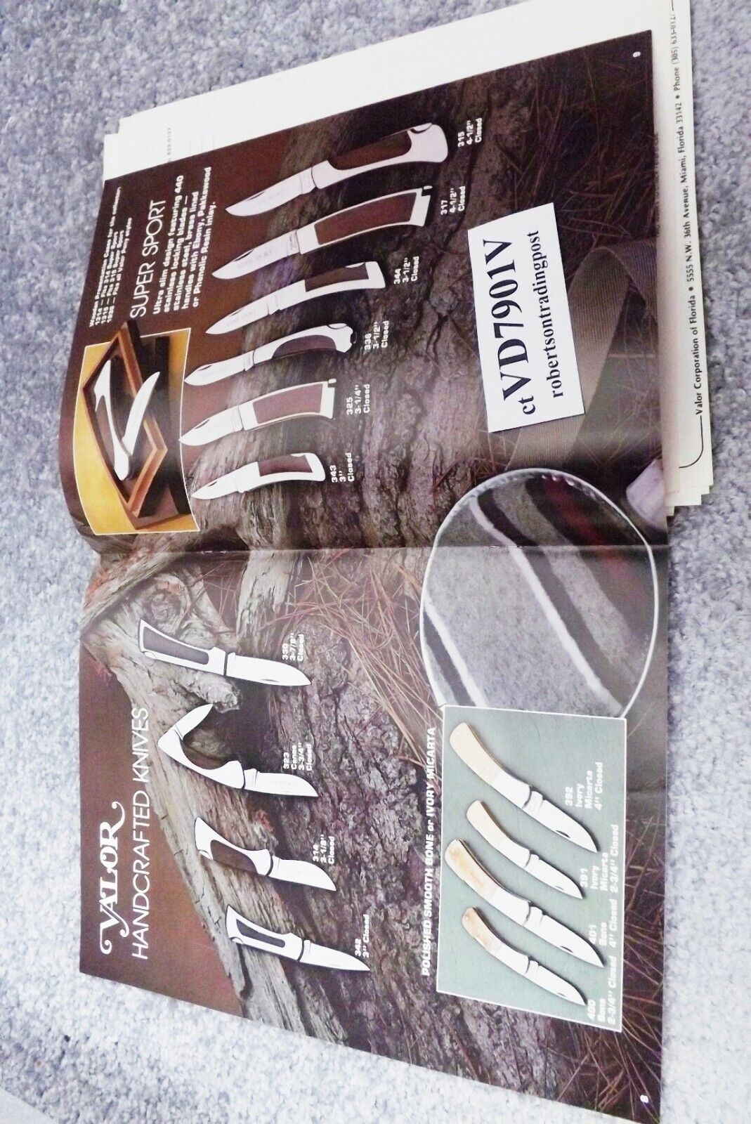 Valor Corp Cutlery Catalog Dealer Price List Order Form 1979 VG 23 Pages - Image 3