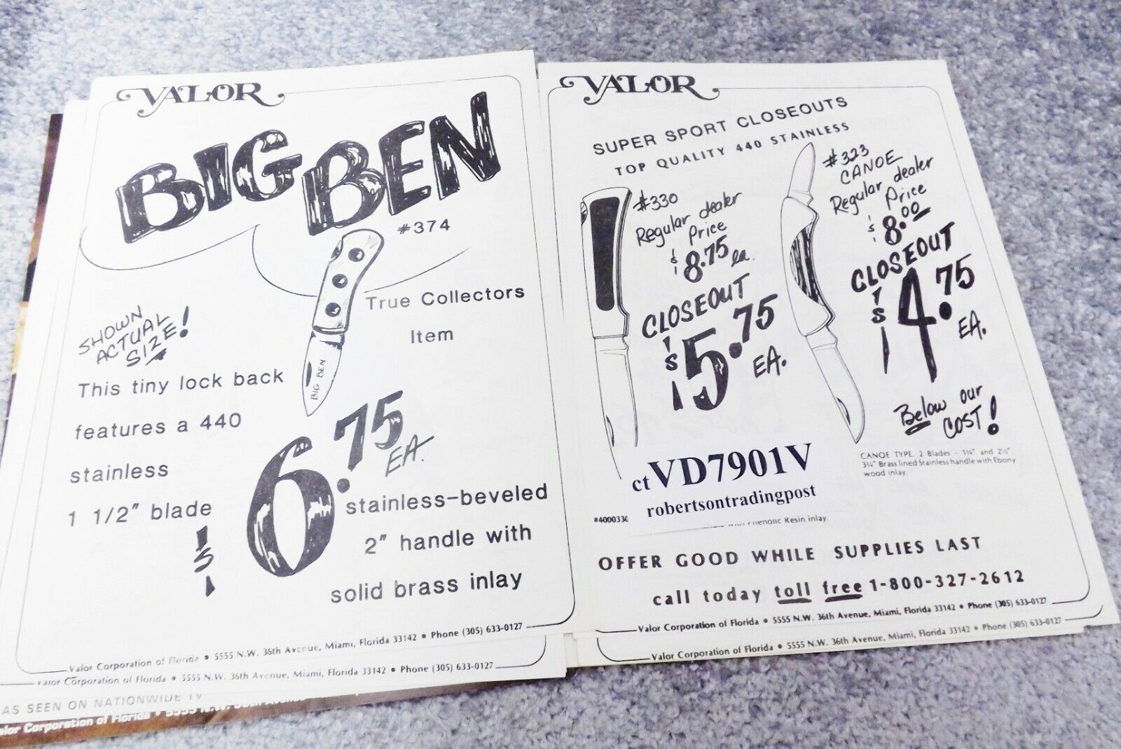 Valor Corp Cutlery Catalog Dealer Price List Order Form 1979 VG 23 Pages - Image 7