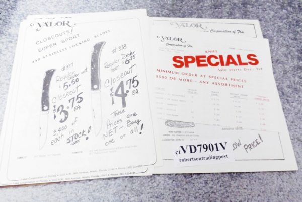 Valor Corp Cutlery Catalog Dealer Price List Order Form 1979 VG 23 Pages - Image 8