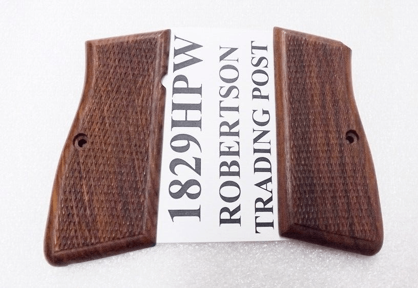 Walnut Checkered Grips fit Browning Hi-Power FEG Kareen Pistols 1829HPW