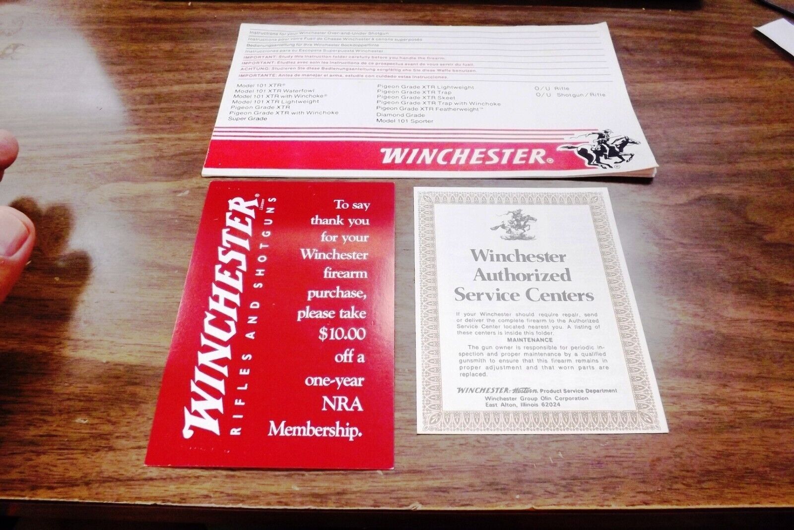 Winchester 1970s Owners Instruction Papers for 101 Over Under Shotguns