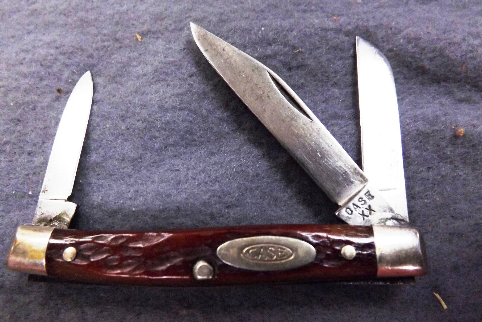 1960 Case XX No USA 3 Blade Mini Stockman Pocket Knife 6333 Brown Bone Excellent