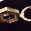 1960s .21 Ct. Oval Sapphire Pendant with 12 Diamonds in Yellow Gold Mounting - Image 7