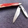 1980 Case 6220 SS Peanut Smooth Red Pink Handles Mini Jack Pocket Knife Mint - Image 6